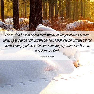 Picture 06 - Jeremia 25:29 NORSK - For se, den by som er kalt med mitt navn, lar jeg - Bible Verse Picture