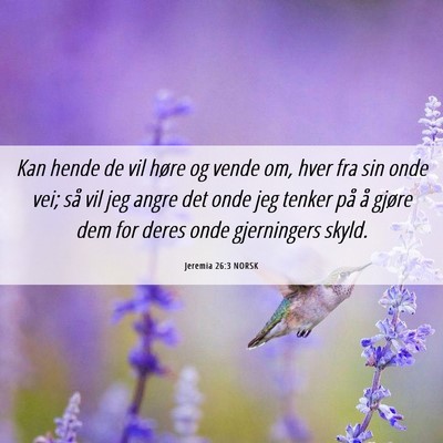Picture 06 - Jeremia 26:3 NORSK - Kan hende de vil høre og vende om, hver fra sin - Bible Verse Picture
