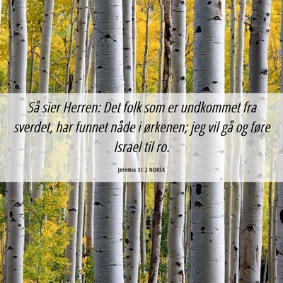 Picture 06 - Jeremia 31:2 NORSK - Så sier Herren: Det folk som er undkommet fra - Bible Verse Picture