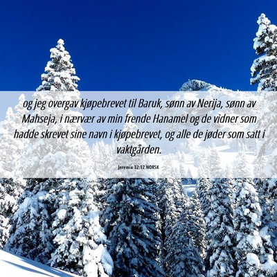 Picture 06 - Jeremia 32:12 NORSK - og jeg overgav kjøpebrevet til Baruk, sønn av - Bible Verse Picture