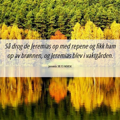 Picture 06 - Jeremia 38:13 NORSK - Så drog de Jeremias op med repene og fikk ham op - Bible Verse Picture