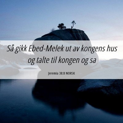 Picture 06 - Jeremia 38:8 NORSK - Så gikk Ebed-Melek ut av kongens hus og talte - Bible Verse Picture