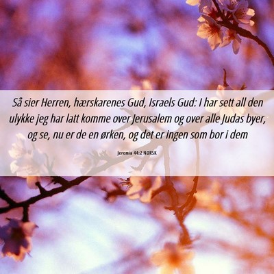Picture 06 - Jeremia 44:2 NORSK - Så sier Herren, hærskarenes Gud, Israels Gud: I - Bible Verse Picture