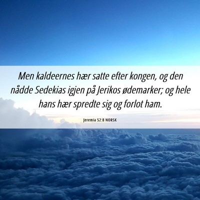 Picture 06 - Jeremia 52:8 NORSK - Men kaldeernes hær satte efter kongen, og den - Bible Verse Picture