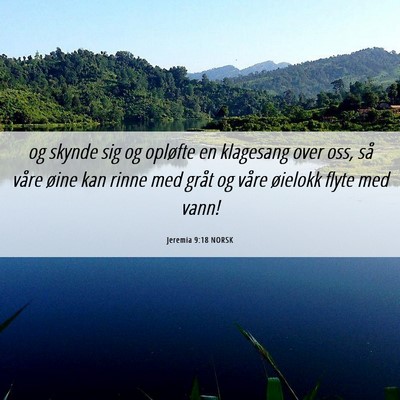 Picture 06 - Jeremia 9:18 NORSK - og skynde sig og opløfte en klagesang over oss, - Bible Verse Picture