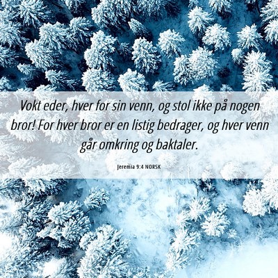 Picture 06 - Jeremia 9:4 NORSK - Vokt eder, hver for sin venn, og stol ikke på - Bible Verse Picture