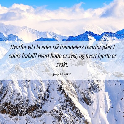 Picture 06 - Jesaja 1:5 NORSK - Hvorfor vil I la eder slå fremdeles? Hvorfor - Bible Verse Picture