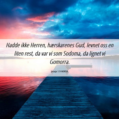 Picture 06 - Jesaja 1:9 NORSK - Hadde ikke Herren, hærskarenes Gud, levnet oss - Bible Verse Picture