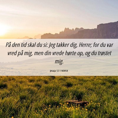 Picture 06 - Jesaja 12:1 NORSK - På den tid skal du si: Jeg takker dig, Herre; - Bible Verse Picture