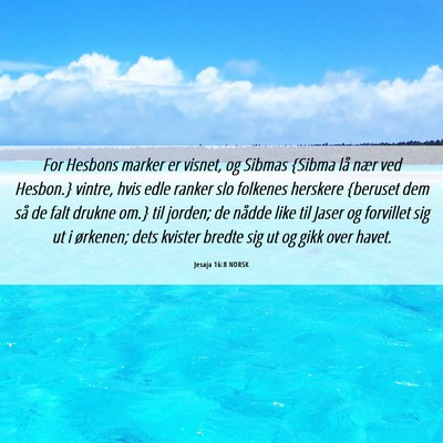 Picture 06 - Jesaja 16:8 NORSK - For Hesbons marker er visnet, og Sibmas {Sibma - Bible Verse Picture