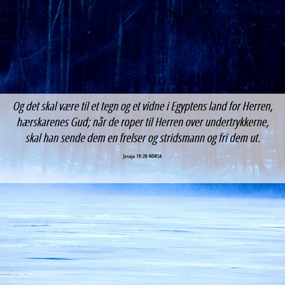 Picture 06 - Jesaja 19:20 NORSK - Og det skal være til et tegn og et vidne i - Bible Verse Picture