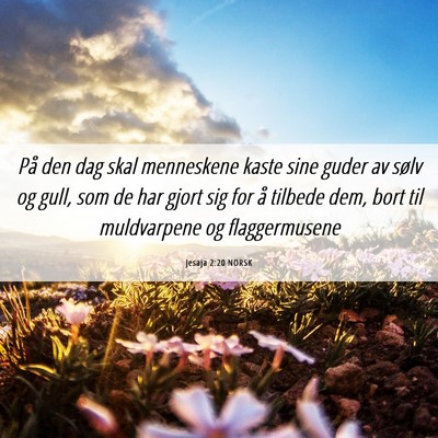 Picture 06 - Jesaja 2:20 NORSK - På den dag skal menneskene kaste sine guder av - Bible Verse Picture