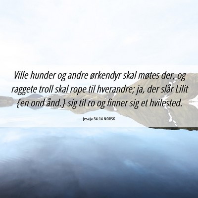 Picture 06 - Jesaja 34:14 NORSK - Ville hunder og andre ørkendyr skal møtes der, - Bible Verse Picture