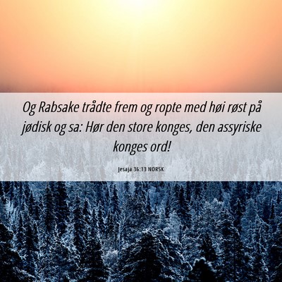 Picture 06 - Jesaja 36:13 NORSK - Og Rabsake trådte frem og ropte med høi røst - Bible Verse Picture