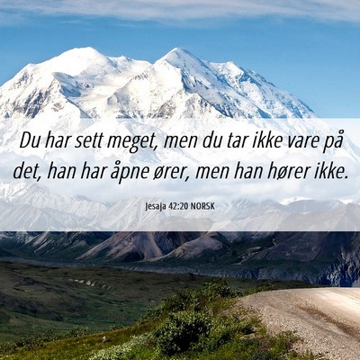 Picture 06 - Jesaja 42:20 NORSK - Du har sett meget, men du tar ikke vare på det, - Bible Verse Picture