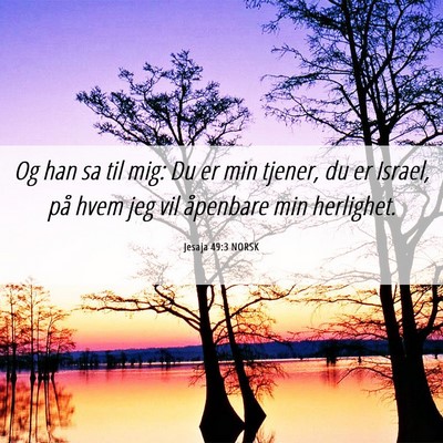 Picture 06 - Jesaja 49:3 NORSK - Og han sa til mig: Du er min tjener, du er - Bible Verse Picture