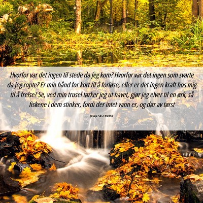 Picture 06 - Jesaja 50:2 NORSK - Hvorfor var det ingen til stede da jeg kom? - Bible Verse Picture