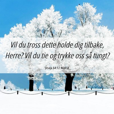 Picture 06 - Jesaja 64:12 NORSK - Vil du tross dette holde dig tilbake, Herre? Vil - Bible Verse Picture