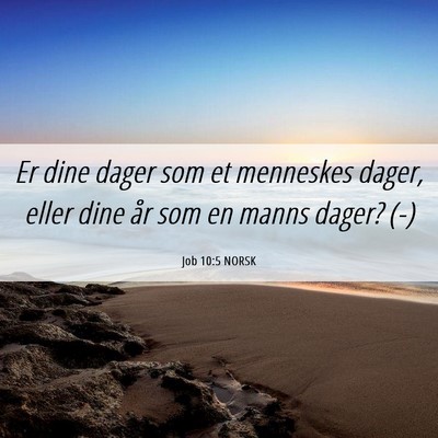 Picture 06 - Job 10:5 NORSK - Er dine dager som et menneskes dager, eller dine - Bible Verse Picture