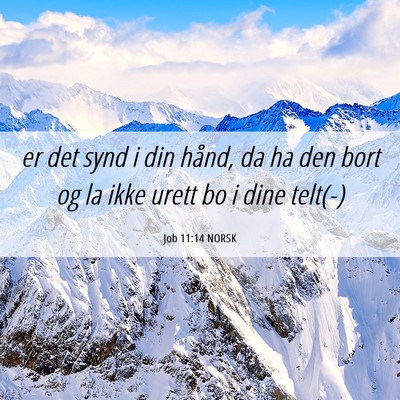 Picture 06 - Job 11:14 NORSK - er det synd i din hånd, da ha den bort og la - Bible Verse Picture