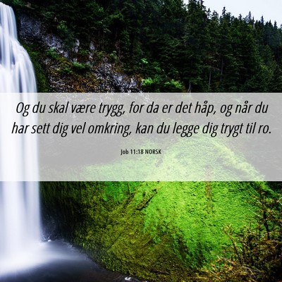 Picture 06 - Job 11:18 NORSK - Og du skal være trygg, for da er det håp, og - Bible Verse Picture
