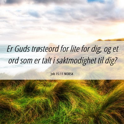 Picture 06 - Job 15:11 NORSK - Er Guds trøsteord for lite for dig, og et ord - Bible Verse Picture