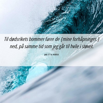 Picture 06 - Job 17:16 NORSK - Til dødsrikets bommer farer de {mine - Bible Verse Picture