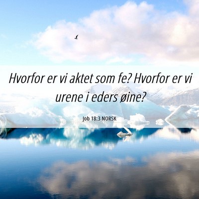 Picture 06 - Job 18:3 NORSK - Hvorfor er vi aktet som fe? Hvorfor er vi urene i - Bible Verse Picture