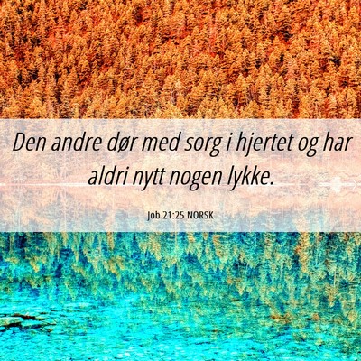 Picture 06 - Job 21:25 NORSK - Den andre dør med sorg i hjertet og har aldri - Bible Verse Picture