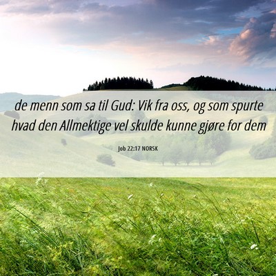 Picture 06 - Job 22:17 NORSK - de menn som sa til Gud: Vik fra oss, og som - Bible Verse Picture