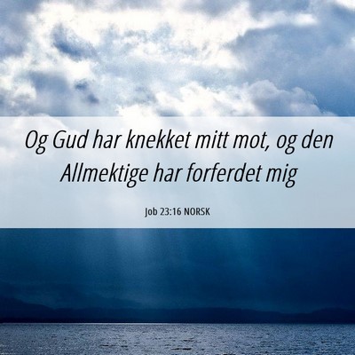 Picture 06 - Job 23:16 NORSK - Og Gud har knekket mitt mot, og den Allmektige - Bible Verse Picture