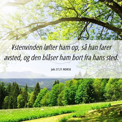 Picture 06 - Job 27:21 NORSK - ¥stenvinden løfter ham op, så han farer - Bible Verse Picture