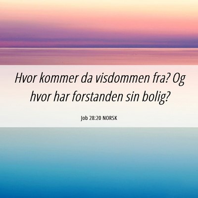 Picture 06 - Job 28:20 NORSK - Hvor kommer da visdommen fra? Og hvor har - Bible Verse Picture
