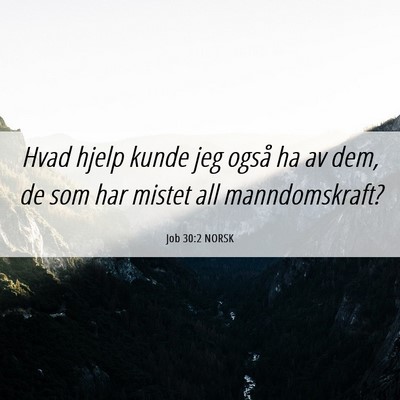 Picture 06 - Job 30:2 NORSK - Hvad hjelp kunde jeg også ha av dem, de som har - Bible Verse Picture