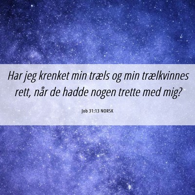 Picture 06 - Job 31:13 NORSK - Har jeg krenket min træls og min trælkvinnes - Bible Verse Picture