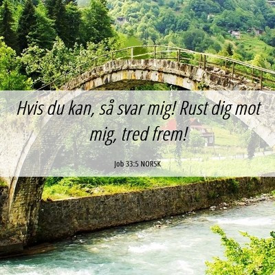 Picture 06 - Job 33:5 NORSK - Hvis du kan, så svar mig! Rust dig mot mig, tred - Bible Verse Picture