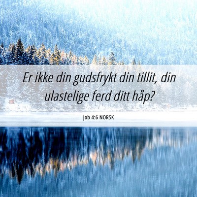 Picture 06 - Job 4:6 NORSK - Er ikke din gudsfrykt din tillit, din ulastelige - Bible Verse Picture