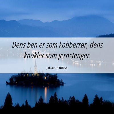 Picture 06 - Job 40:18 NORSK - Dens ben er som kobberrør, dens knokler som - Bible Verse Picture