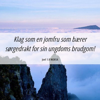 Picture 06 - Joel 1:8 NORSK - Klag som en jomfru som bærer sørgedrakt for sin - Bible Verse Picture