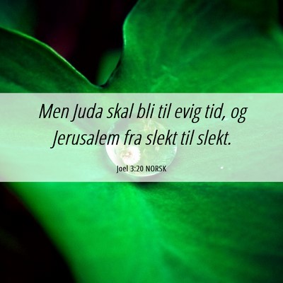 Picture 06 - Joel 3:20 NORSK - Men Juda skal bli til evig tid, og Jerusalem fra - Bible Verse Picture
