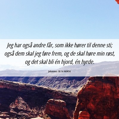 Picture 06 - Johannes 10:16 NORSK - Jeg har også andre får, som ikke hører til - Bible Verse Picture