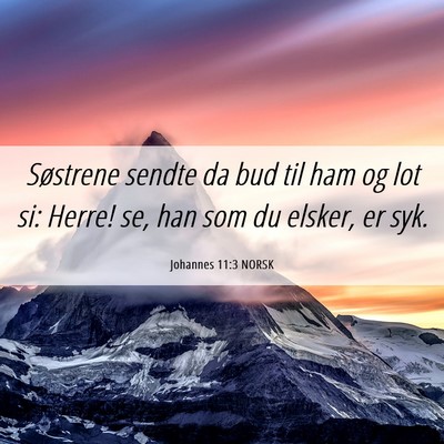 Picture 06 - Johannes 11:3 NORSK - Søstrene sendte da bud til ham og lot si: Herre! - Bible Verse Picture