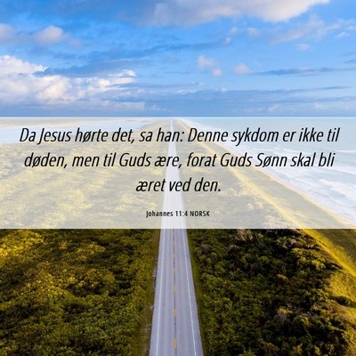 Picture 06 - Johannes 11:4 NORSK - Da Jesus hørte det, sa han: Denne sykdom er ikke - Bible Verse Picture