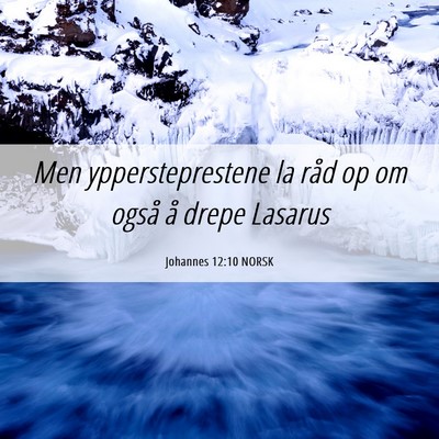 Picture 06 - Johannes 12:10 NORSK - Men yppersteprestene la råd op om også å drepe - Bible Verse Picture