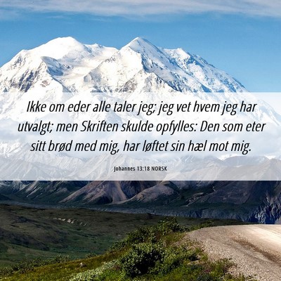 Picture 06 - Johannes 13:18 NORSK - Ikke om eder alle taler jeg; jeg vet hvem jeg har - Bible Verse Picture