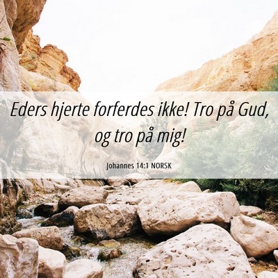 Picture 06 - Johannes 14:1 NORSK - Eders hjerte forferdes ikke! Tro på Gud, og tro - Bible Verse Picture