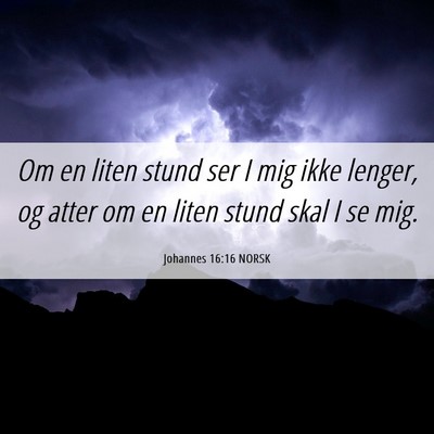Picture 06 - Johannes 16:16 NORSK - Om en liten stund ser I mig ikke lenger, og atter - Bible Verse Picture
