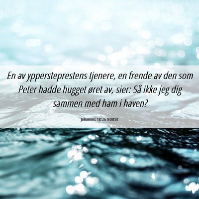 Picture 06 - Johannes 18:26 NORSK - En av yppersteprestens tjenere, en frende av den - Bible Verse Picture
