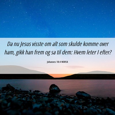 Picture 06 - Johannes 18:4 NORSK - Da nu Jesus visste om alt som skulde komme over - Bible Verse Picture
