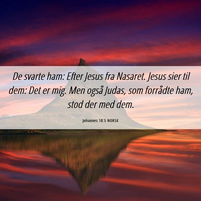 Picture 06 - Johannes 18:5 NORSK - De svarte ham: Efter Jesus fra Nasaret. Jesus - Bible Verse Picture